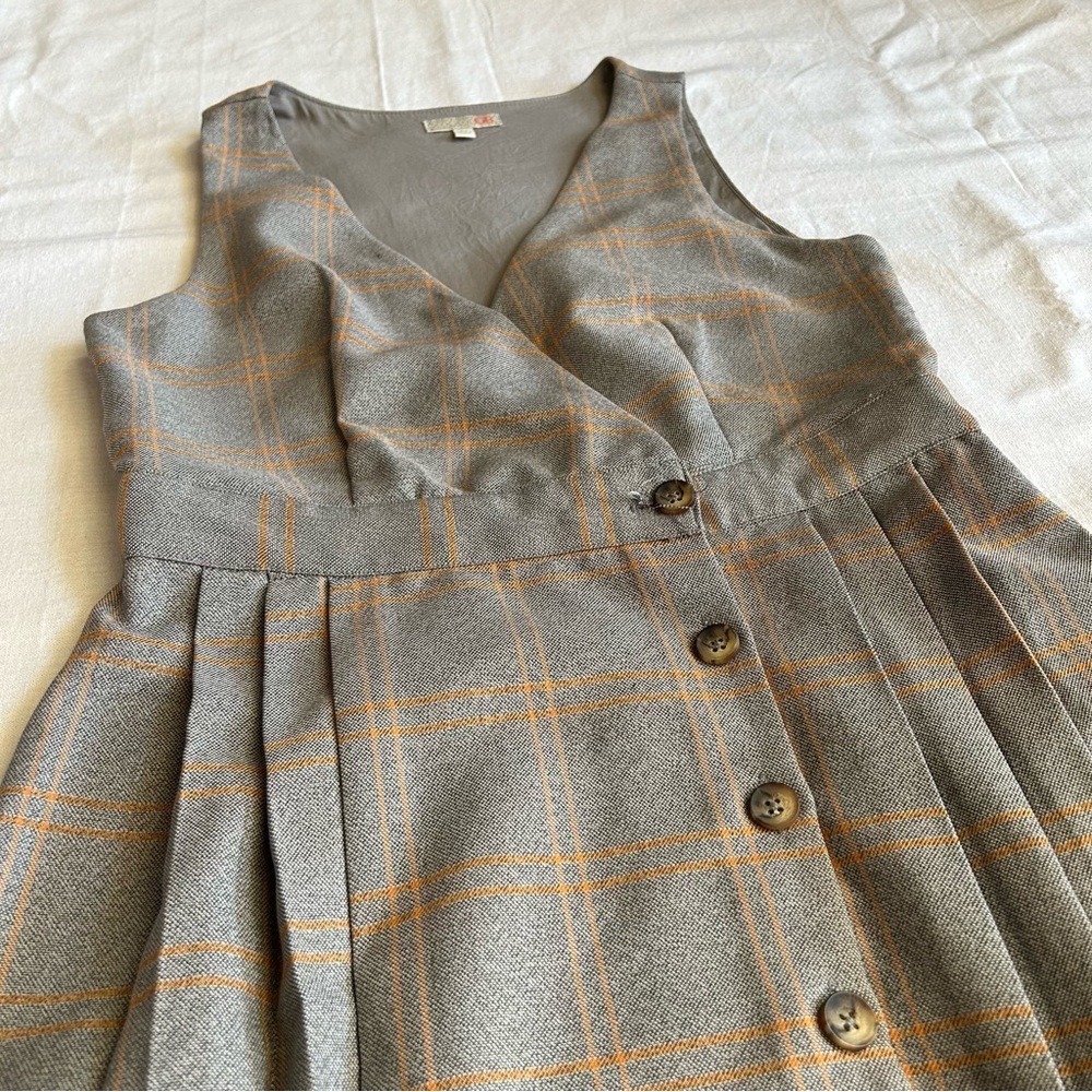Gianni Bini Gray and Orange Plaid Dress - Picture 5 of 10